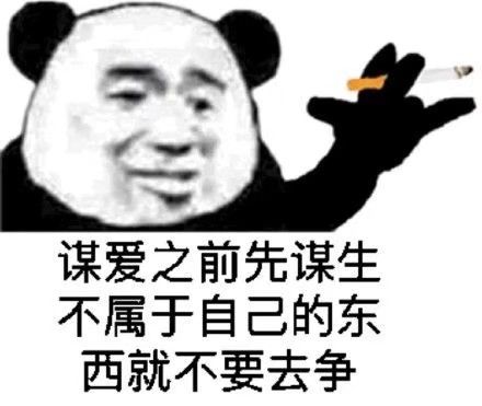 谋爱之前先谋生，不属于自己的东西就不要去争！点起烟说起从前下一句系列之谋爱之前先谋生表情包