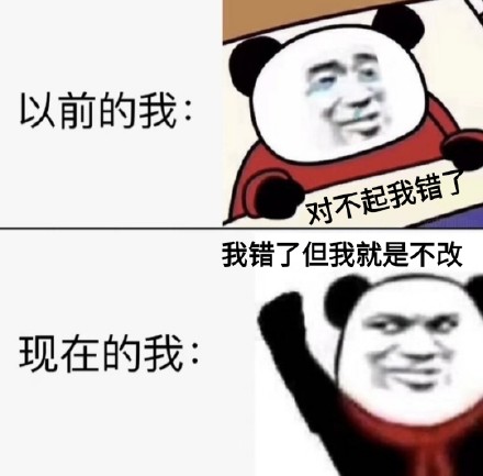 以前的我：对不起我错了，现在的我：我错了但我就是不改！