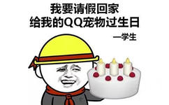 我要请假回家给我的QQ宠物过生日