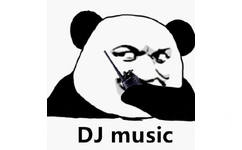 音乐响起，嗨起来！熊猫头拿着对讲机说DJ music活跃气氛表情包