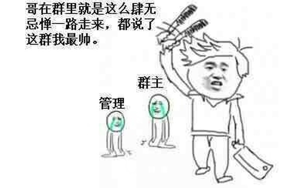 哥在群里就是这么肆无忌惮一路走来，都说了这群我最帅 群主管理在哭