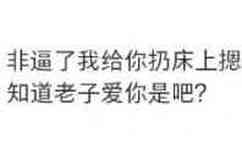 非逼了我给你扔床上摁知道老子爱你是吧？