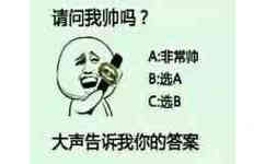 请问我帅吗？A:非常帅 B:选A C:选B 大声告诉我你的答案（金馆长）