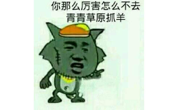 你那么厉害怎么不去青青草原抓羊？（灰太狼）