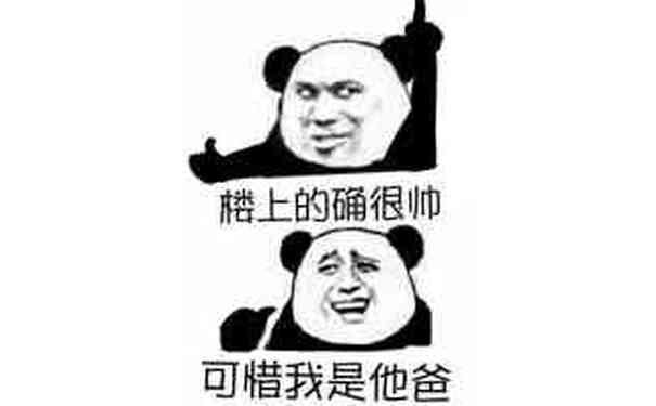 楼上的确很帅，可惜我是他爸