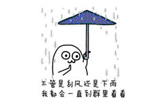 不管是刮风还是下雨 我都会一直到群里看看