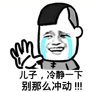 儿子，冷静一下，别那么冲动！！！