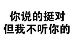 你说的挺对，但我不听你的