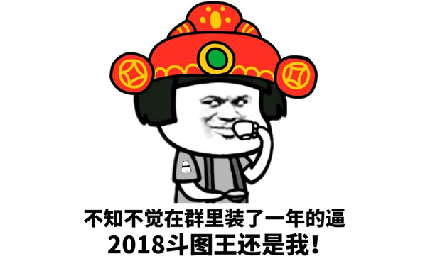 不知不觉在群里装了一年的逼，2018斗图王还是我！