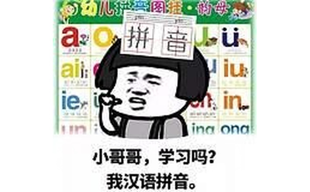 小哥哥，学习吗？我汉语拼音。