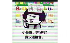 小哥哥，学习吗？我汉语拼音。