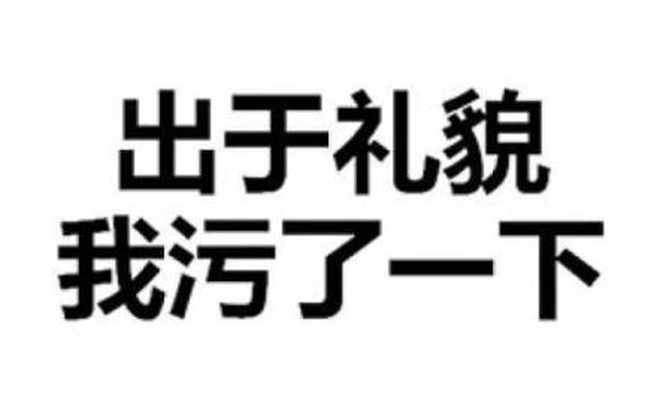 出于礼貌我污了一下