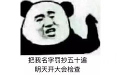 把我名字罚抄五十遍，明天开大会检查