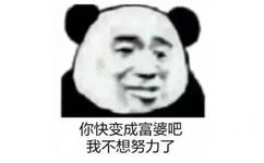 你快变成富婆吧，我不想努力了