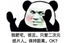 我肥宅，很丑。只爱二次元纸片人。保持距离。OK？