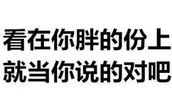 看在你胖的份上，就当你说的对吧