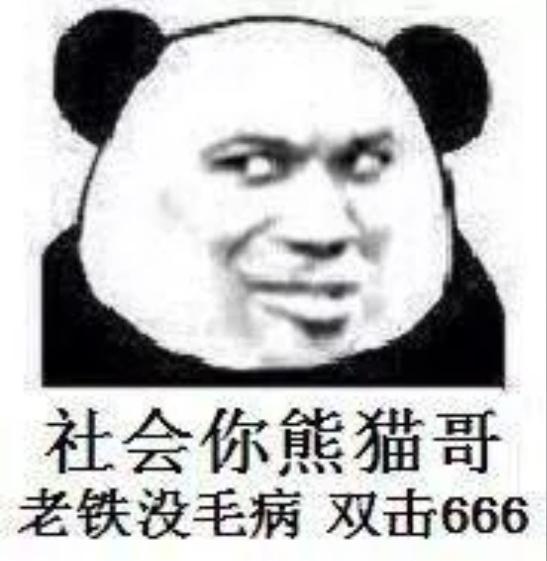 社会你熊猫哥，老铁没毛病双击666