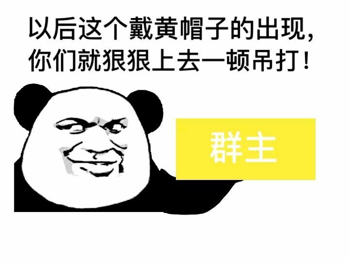 以后这个戴黄帽子的出现，你们就狠狠上去一顿吊打！群主