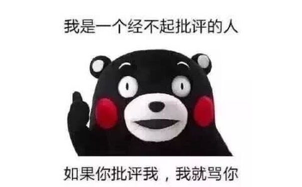 我是一个经不起批评的人，如果你批评我，我就骂你