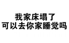 我家床塌了，可以去你家睡觉吗？（文字表情）