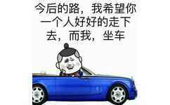 今后的路，我希望你一个人好好的走下去，而我做车！