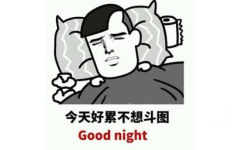 今天好累不想斗图 Good night