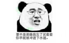 要不是那晚我忘了买套套，你早就被冲进下水道。