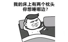 我的床上有两个枕头，你想睡哪边？