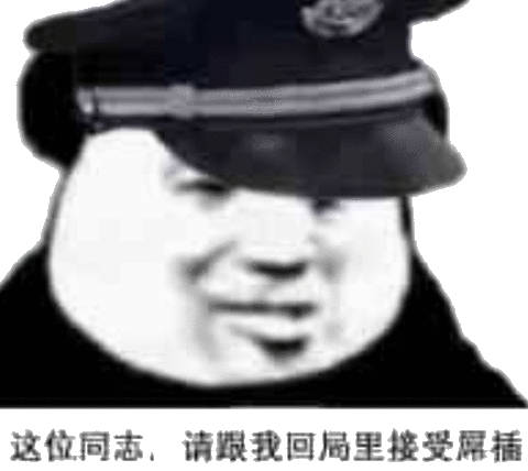 这位同志，请跟我回局里接受屌插（调查）