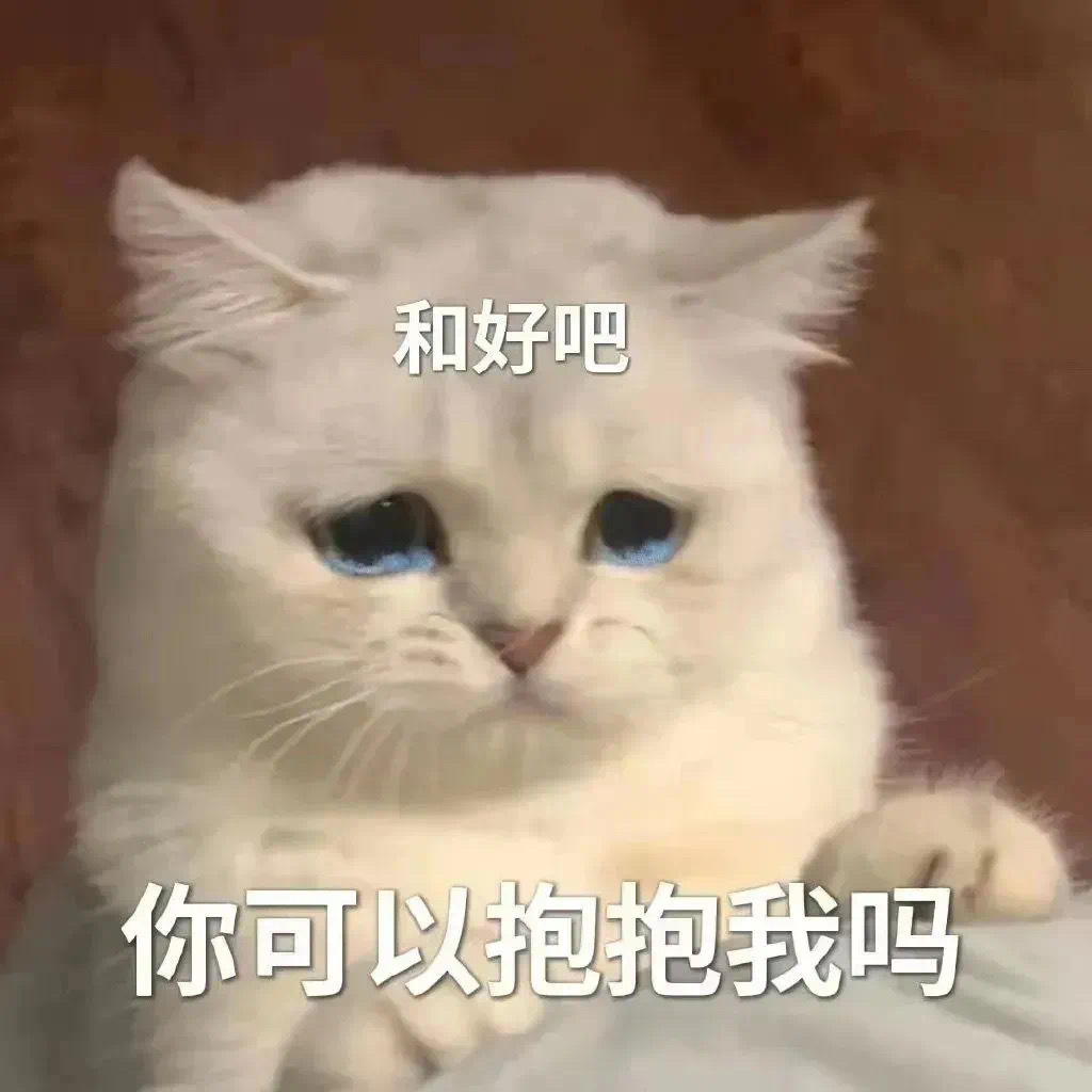 和好吧你可以抱抱我吗 - 猫咪哭泣流泪猫猫头表情包 ​