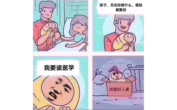 孩子,无论你做什么,爸妈都爱你我要读医学找個好人家 - 请谨慎选择专业！