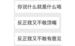 你说什么就是什么咯反正我又不敢顶嘴反正我又不敢有意见