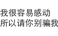 我很容易感动所以请你别骗我