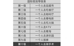 国际孤独等级表