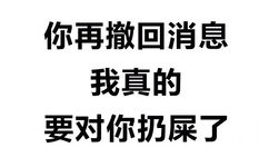 你再撤回消息 我真的要对你扔屎了 - 你这么污 会带坏我的（纯文字表情包）