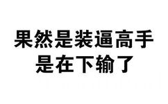 果然是装逼高手，是在下输了 - 全文字表情包