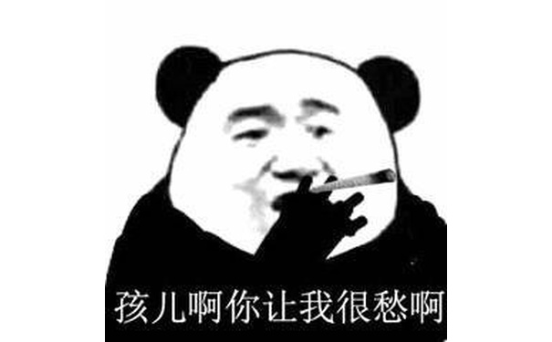 孩儿啊你让我很愁啊（熊猫头抽烟）