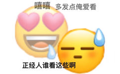 嘻嘻多发点俺爱看正经人谁看这些啊 - 小黄脸表情包