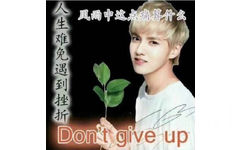 人生风雨中这点痛算什么难免遇到挫Dont give up(吴亦凡) - 爱豆中老年人实用表情包 ​