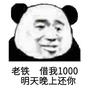 老铁借我1000天晚上还(熊猫头)