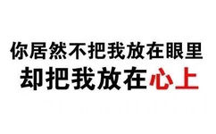 你居然不把我放在眼里，却把我放在心上 - 文字表情包