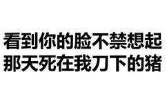 看到你的脸不禁想起那天死在我刀下的猪 - 儿子你好，我是你失散多年的爸爸！（文字表情）