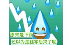 原来是下雨还以为是韭零后哭了呢 - 炒基金表情包