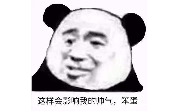 这样会影响我的帅气，笨蛋（熊猫头表情包）