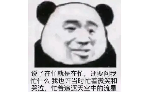 说了在忙就是在忙,还要问我忙什么我也许当时忙着微笑和哭泣,忙着追逐天空中的流星