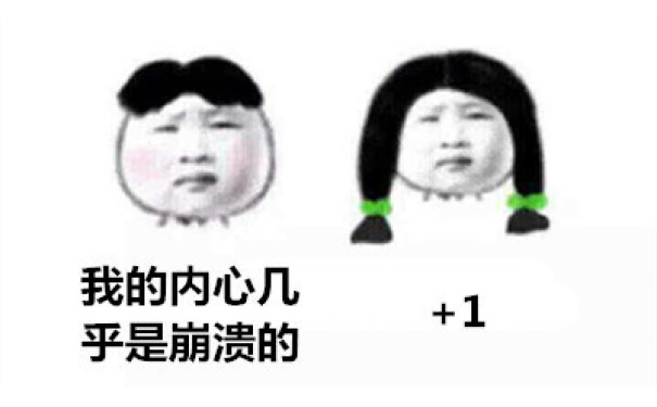 我的内心几乎是崩溃的。加一+1 - 我也是...就是...+1...赞同