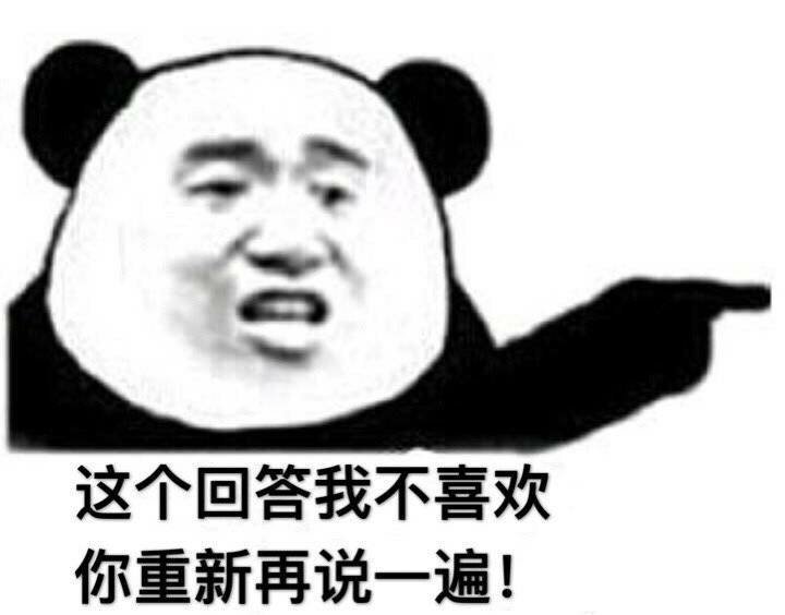 这个回答我不喜欢你重新再说一遍!(熊猫头)