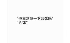 你喜欢我一下会死吗   会死 - 纯文字表情对话