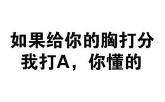 如果给你的胸打分，我打A，你懂的 - 给你的胸胸打分（文字表情）