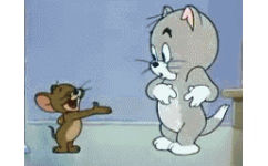 《猫和老鼠》汤姆与杰瑞握手 GIF 动图